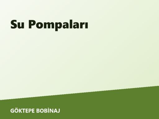 Su Pompaları
