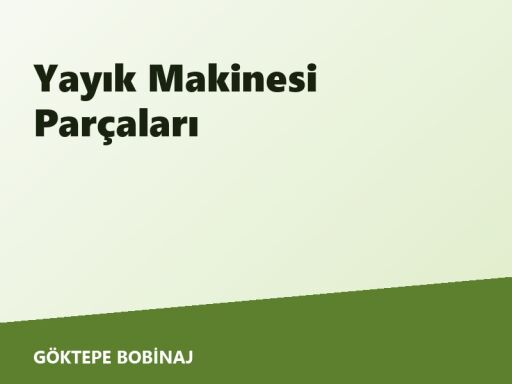 Yayık Makinesi Parçaları